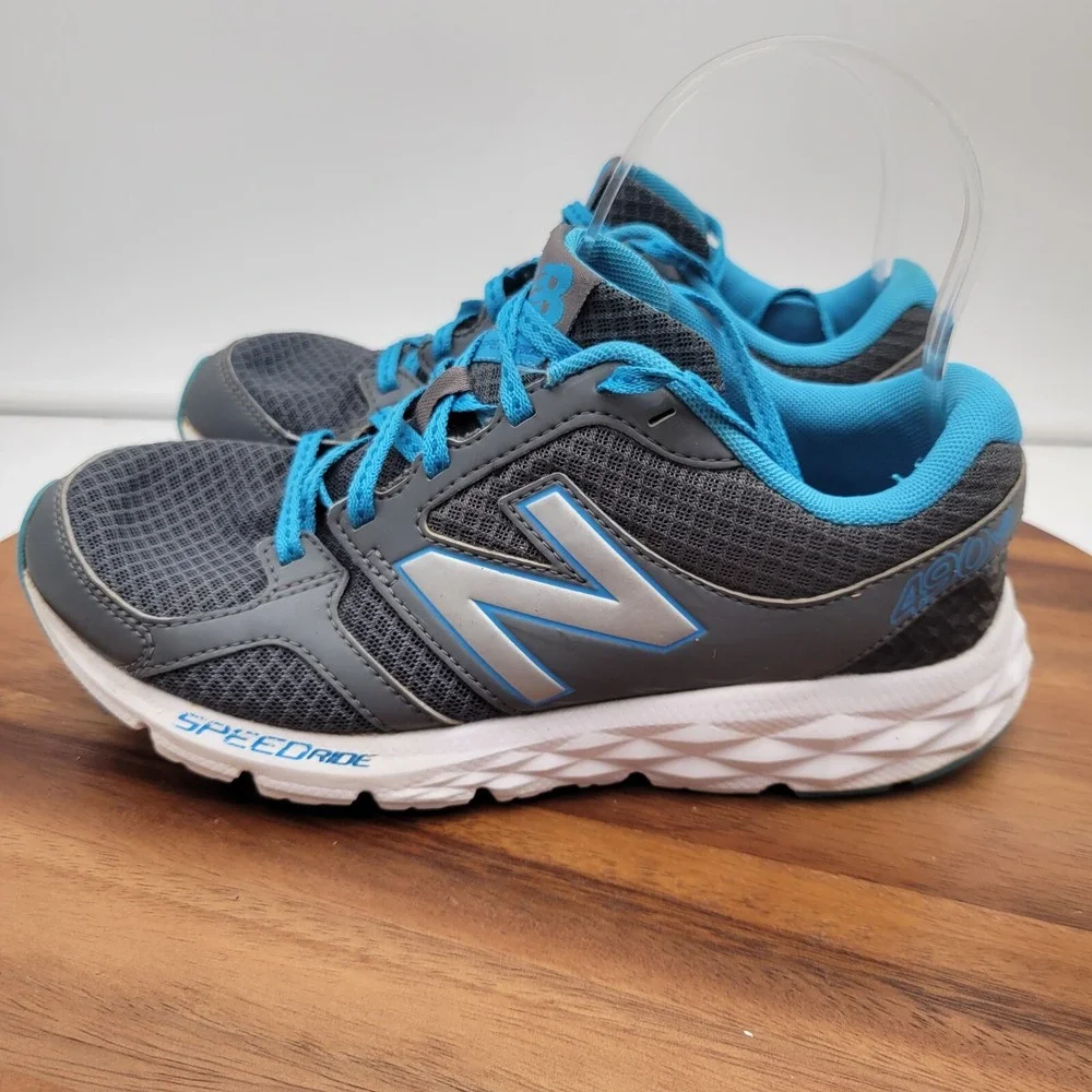 New Balance 490v3 Running Shoes‎ Womens Size 7 Athletic Blue White Sneakers